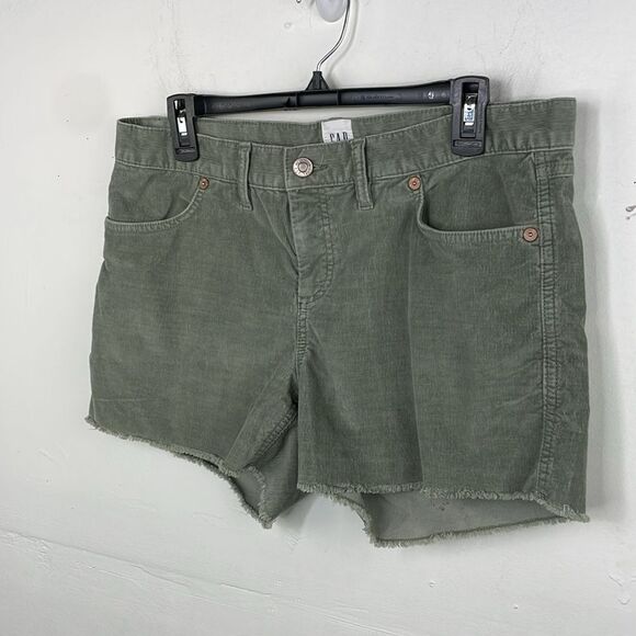 GAP Corduroy Green Shorts Raw Hem size 10 - Picture 2 of 13